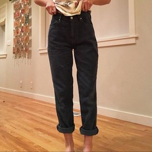 Forest green corduroy mom jeans